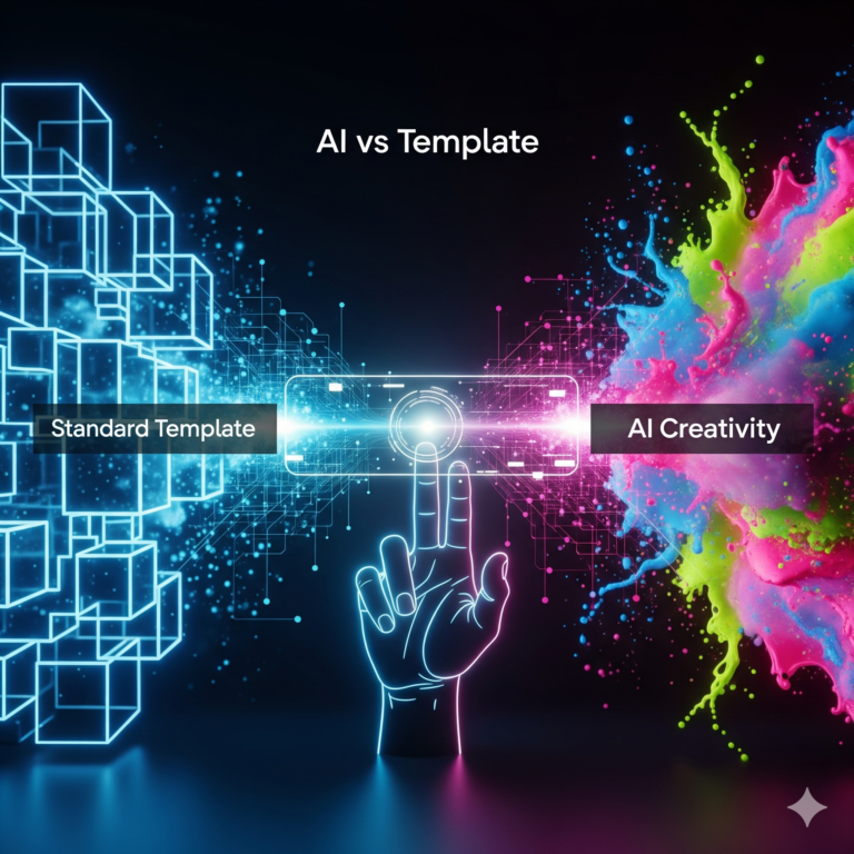 การเปรียบเทียบระหว่างระบบ Template และความสร้างสรรค์ของ AI